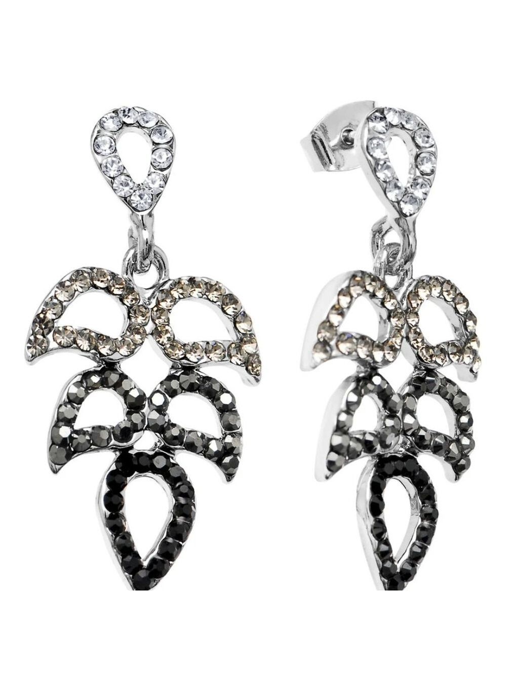 Ravishing Rhinestone Leaf Earrings
